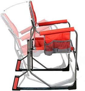 Mac Sports C2163A-100 MacRocker Foldable Outdoor Rocking Chair | Collapsible Folding Rocker Springless Rust-Free Anti-Tip Guard for Camping Fishing Backyard | Weight Capacity up to 225 lbs - Red