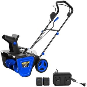 Cordless Snow Blower,Electric Self-Propelled Battery Snow Blower with 2X 20v Batteries,Clears 20" Wide, 12" Deep Snow, 180° Rotating Chute, LED Lights for Winter Storm for Walkways and Driveways,Blue
