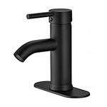 VOTON Black Bathroom Faucet Single Handle Matte Black Bathroom Sink Faucet Rv Lavatory Vessel Faucet for Bathroom Faucet 1 Hole with 3 Hole Deck Plate