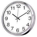 Wall Clock Metal Frame Glass Cover 
