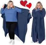 Adult Wearable Blanket with Sleeves - Valentines Day Gifts for Her Wife - Wearable Blankets for Women - Cozy Valentines Gifts for Women and Men - Gifts for Girlfriend - Gifts for Mom - Navy Blue