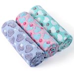 COMSLE Fluffy Dog Blankets Washable for Small Medium Large Dogs, 3 Pack Soft Fleece Cat Blankets for indoor cats, Pet Puppy Blanket Sleeping Mat for Sofa Bed