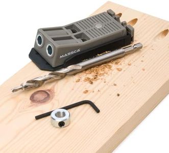 Massca Pocket Hole Jig set.Drill Bit, stop collar and hex key included. Perfect for Joinery Woodworking DIY Carpentry Projects.