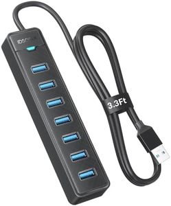 iDsonix 7 Ports USB Hub 3.0 [3.3Ft] USB Expander Hub 5Gbps USB Splitter Multiport Adapter, USB Hub Long Cable for PC, Laptop, Flash Drive, Mobile HDD, Windows/XPS, 1m