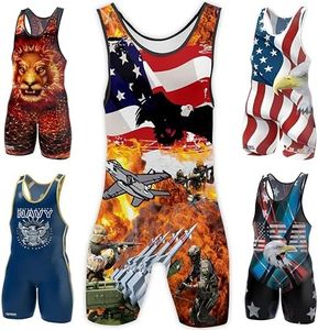 4 Time All American Sublimated Wrestling Singlet – Stitched & Durable Mens Singlet – Singlet for Wrestling, MMA & Powerlifting– Wrestling Singlet Youth Boys (On Patrol, XXXS/YM 41-50 lbs.)
