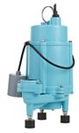 Little Giant 16G-F151-20, 115V, 2958 GPH, 1 HP Automatic Grinder Pump for Sewage and Effluent Systems with Piggyback Tethered Float Switch, Blue, 509810