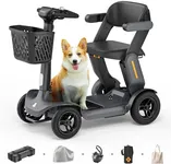 Paiseec S3 Pro Mobility Scooters for Adults, 40 Miles Long Lasting Mobility Scooter, Lightweight Travel Scooter for Seniors, 300 lbs Capacity, AI Speed Control, 250W Motor (Grey-40miles-S3)
