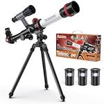 ToyerBee Telescope for Kids - with Compass, 3 Eyepieces, Finder Scope and Tabletop Tripod, Portable Kids Telescope for Astronomy Beginners, Great Space Toys Educational Gifts for Kids 3+