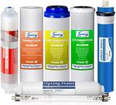 iSpring F7KU100 Replacement Under-Sink Water Filter Cartridges Set for 7-Stage 100 GPD Membrane Reverse Osmosis RO Water Filtration Systems with Alkaline Mineral Filter and UV Bulb