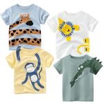 Winzik Boys 4-Pack Shirts,Toddler Boys' Tops Tees T Shirts Kids Short Sleeve Summer Clothes 2-8T (2-3T, 4-Pack 1#)