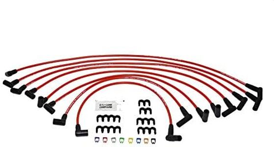 A-Team Performance - Silicone Spark Plug Wires Set - Compatible with SBF Small Block Ford Valve Cover Wires 221 255 260 289 302 351W BOSS 302 Fits HEI Distributor Caps - Red 8.0mm