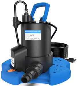 AgiiMan 1HP Automatic Pool Cover Pump, Submersible Sump Pump, Light Blue
