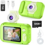 Kid Camera,ARNSSIEN Camera for Kid,2.4in IPS Screen Digital Camera,180°Flip Len Student Camera,Children Selfie Camera with Playback Game,Christmas/Birthday Gift for 4 5 6 7 8 9 10 11 Year Old Girl Boy