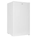 Koolatron Compact Fridge w/Freezer, 3.2 cu ft (91L), White, Space-Saving Flat Back Design, Reversible Door, Full-Width Freezer, Snacks, Beverages, Beer, Den, Dorm, Office, Rec Room, Home Bar