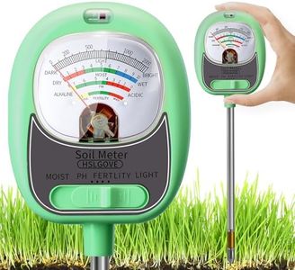 HSLGOVE Soil Test Kit,4-in-1 Soil Moisture Meter,Soil PH Meter/Fertility/Sun-Light, Large Dial Soil Tester,Moisture Meter for Plants, for Indoor& Outdoor Garden Use-Green