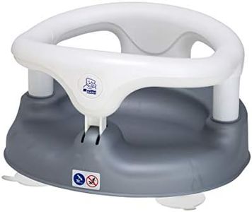 Rotho Babydesign Seggiolino da bagno, con anello ribaltabile e chiusura di sicurezza per bambini, 7-16 mesi, fino a 13 kg, BPA-, 35 x 31,3 x 22 cm, argento perlato/bianco