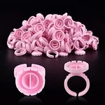 INFILILA Glue Rings 100PCS Disposable Rings For Lashes Smart Glue Rings Volume Lash Fan Blossom Glue Cups Fanning Ring Holder Lash Organizer Supplies Tools for Eyelash Extensions (pink)