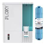 Noir Aqua Floxy B12 Alkaline 8 Stage 10 Ltrs RO + UV + UF + TDS Control + Pre Filter & Accessories, Premium RO Water Purifier Filter For Home and office, Fully Automatic, White Green