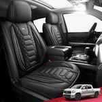 FREESOO Tundra 2007-2021 Full Set Seat Covers, Fit for Toyota Tundra Crewmax Cab, Custom Truck Seat Covers with Waterproof Faux Leather Black