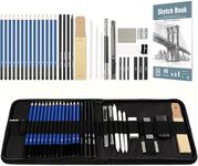 KOMLISATS 35 Pcs Professional Drawing Set Sketch Pencil Set, Art Supplies Art Kit für Artist Beginners Kids Adults…