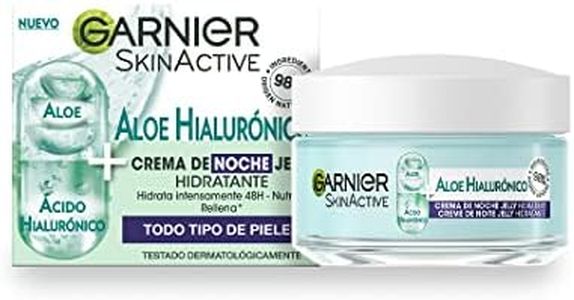 Garnier SkinActive Crema de Noche de Ácido Hialurónico y Aloe Vera , 50ml