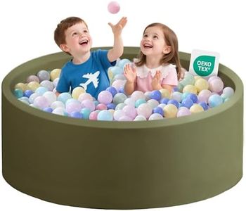Zedachica Ball Pit for Toddlers 47.2''x15.7 Baby Ball Pit Soft Memory Foam Ball Pit Round Lagre Kids Ball Pit Indoor and Outdoor Game Kids Play Ball Pool Ideal Gift for Children (Green, NO Balls)