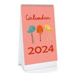 PAPER PLANE DESIGN 2024 Monthly Calendar Desk/Table Calendar (Bird, Multicolor)