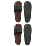 Karigar Creations Acupressure Slippers Unisex Wooden Relaxing Acupressure Foot Feet Massager Slippers Chappal for Good Health natural wood color Brown Size UK 8 (Pack of 2)