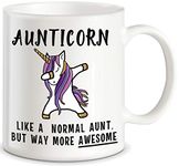 Classic Mugs Aunticorn Funny Aunt Coffee Mug Best Mother's Day Gift for Aunty Aunties Siblings Sisters from Niece Nephew Sister Uncle Mom Dad Novelty Gag Gift for Christmas Birthday Mug Tea Cup