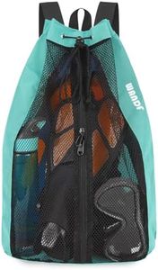 WANDF Swim Bag Mesh Drawstring Backpack Beach Backpack for Swimming, Gym, and Workout Gear(Mint Green)