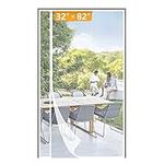 Yotache White Reversible Left Right Side Opening Magnetic Screen Door Fits Door Size 32 x 82, Unobstructed View Fiberglass Mesh for Back Door, Actual Screen Size 34 inch x 83 inch