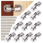 JIZZU 10Pcs Cabinet Hinges with Screws, Silent Close Hinges for Kitchen Cupboard Doors, 90 Degree Hinge for Kitchen Cabinet, Wardrobe Door, Bathroom Cabinet Hinges