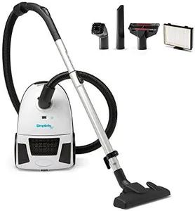 Simplicity Vacuums Jill Canister Vacuum Cleaner, Hardwood Floor Vacuum with Dual-Certified HEPA Vacuum Filter and Bag, Small and Compact Stair Vacuum, Jill.12