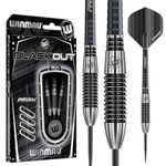 WINMAU - Blackout 2 Series 26g - 90% Tungsten Darts - Professional Steel Tip Darts Set with Dart Flights and Shafts