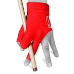 KAMUI Billiard Glove - Quickdry - for Left Hand - Red (L)