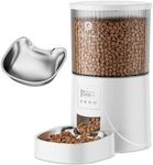 PETULTRA Automatic Cat Feeder: 4L Timed Cats Food Dispenser Programmable 1-6 Meal for Cat and Small Medium Dog- Auto Pet Feeder Dual Power Supply with Stainless Steel& | Detachable Washable White