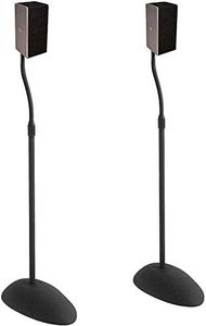 ECHOGEAR Speaker Stand Pair - Height Adjustable with Universal Compatibility - Works with Vizio, Klipsch, Bose, & More - Includes Built-in Cable Management - Great for Surround Sound Setups