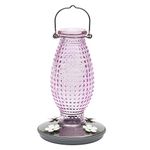 Perky Pet 8131-2 Cranberry Hobnail Vintage Glass Hummingbird Feeder