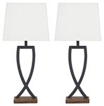 Signature Design by Ashley - Makara Metal Table Lamp - Set of 2 - Black/Brown