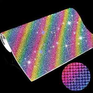 12000 Pieces 2mm Bling Bling Rhinestone Sheet Rhinestone Sticker DIY Car Decoration Sticker Self Adhesive Heat Repair Glitter Crystal Gem Sheet Sticker for Car&Craft Decoration(Colorful)