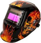 Welding Helmet Auto Darkening : BESTCLUB Solar Powered Hood with Adjustable Shade Range 4/9-13 for Mig Tig Arc Welder Mask (Fire)