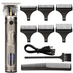 MEGZI Professional Hair Trimmer for Men,Beard Trimmer for Men Rechargeable,Zero gapped Cordless Razor Shavers T Liners for Beard Trimmer Men Clippers (Silver Hair Clipper)