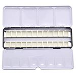 Looneng Empty Watercolor Palette Paint Case - Metal Tin Box with 24 Half Pans