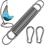 Hanging Chair Spring Swing Spring with 300 kg Load Capacity - 2 M10 Carabiners, 1 Rotating Ring & 1 Spring - Stainless Steel 304 Suspension for Hanging Chair, Punch Bag & Yoga