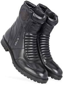 Harrykson London Men's Black Side Zipper Biker Motorcycle Leather Riding Boot with rugged sole Boots For Men