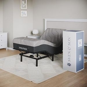 Sven & Son Essential Adjustable Bed Base (Frame) + 14 inch Hybrid Spring Matt (Medium Soft), Easy Assembly, Head and Foot Lift, Memory Positions, Zero Gravity, Wireless Remote - Twin XL