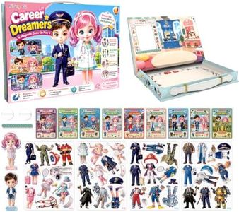 Lovyan Magnetic Dress up Dolls, Career Theme Mix and Match Play Magnetic Paper Dolls with Exquisite Box Magnetic Scenes for Girls Creating Imaginative Birthday Gifts