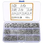 Split Lock Washers, 900pcs Stainless Steel Spring Lock Washers, Split Ring Washers Elastic Gaskets for Bolts Screws, 2#, 1/8", 5/32", 3/16", 1/4", 5/16", 3/8", 1/2"