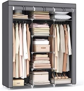 SONGMICS Portable Clothes Closet, Non-Woven Fabric Wardrobe, Storage Organizer, Gray URYG12GY