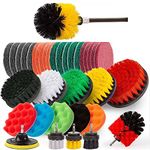 Exiron Multicolor Electric Drill Brush Set Kit 37 Pieces for Cleaning, Household Cleaning Brushes, with Quick-Change Shaft for Replacement